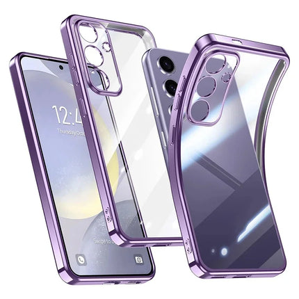 Luxury Glitter Plating Silicone Soft Case For Samsung Galaxy S25 S24 S23 FE Plus Ultra Transparent Clear Shockproof Back Cover