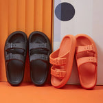 Fashion Buckle Thick Platform Slippers Women Home Soft Sole eva Cloud Slides Sandals Woman 2023 Summer Non Slip Beach Flip Flops