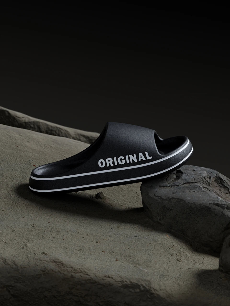 Feslishoet Women Letter Slippers Beach Slides Solid Color Mens Thick Sole Indoor Bathroom Anti Slip Shoes Summer Couple Sandals