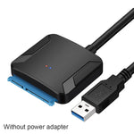 USB 3.0 to SATA Cable SATA III Hard Drive Adapter Converter for 2.5" 3.5" SSD HDD Hard Drive Disk with 12V/2A Power Adapter