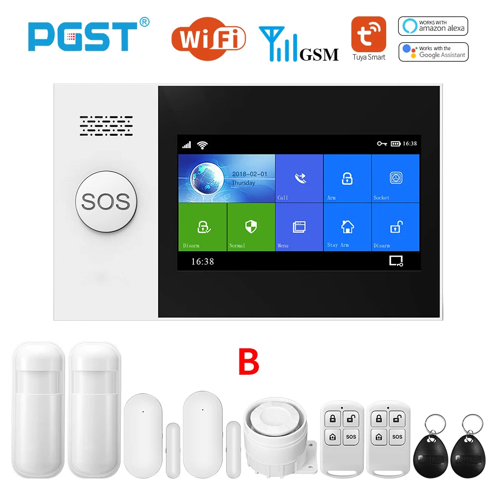 Wireless Home WIFI GSM Home Security With Motion Detector Sensor Burglar Alarm System APP Control Support Alexa