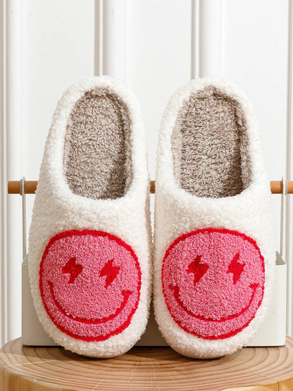 Super Cute Lightning Smile Face Slippers For Women House Funny Ladies Casual Footwear Winter Shoes Indoor Slides for Home