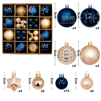 6Pcs 6CM Christmas Balls Decorations Christmas Tree Ornaments Ball Hanging Pendants Home Party Decor 2024 New Year Navidad Decor