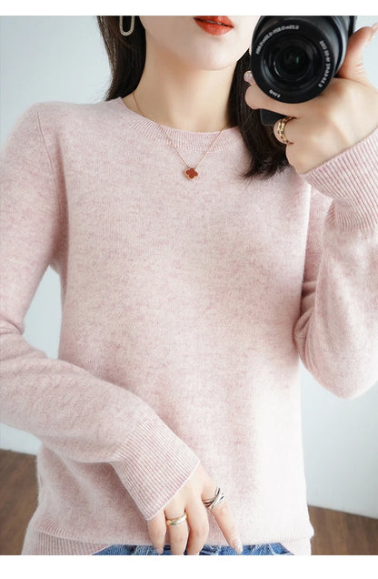 Autumn And Winter Thin Sweater Women's Round Neck Pullover Casual Knitted Top Women's Short Underlay Fashion 18 Colors
