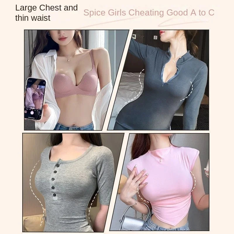 2024 New Push Up Bra for Small Chest  Ultra Thick 6CM Padded No Steel Ring Comfortable & Sexy Lift Lingerie for Flat Chest Women