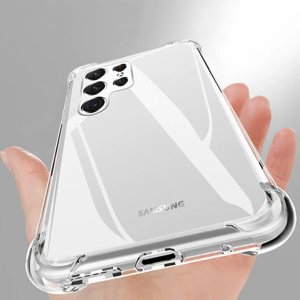 Clear Silicone Soft Phone Case For Samsung S24 S23 S22 Ultra Plus S21 FE S20 A71 A51 A52S A54 A53 Camera Shockproof Bumper Cover
