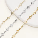 1Meter/Pack 5.5MM 14/18K Gold Plated Brass Rhombus Chain For Jewelry Making Necklace Bracelets Chain Jewelry Making Supplies