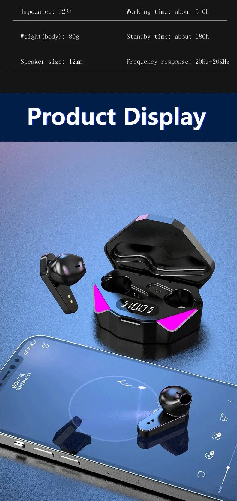 X15 TWS Wireless Earphone Bluetooth Headphone 65ms Low Latency Earbud Esport Gaming Headset Gamer with Mic For Xiaomi iPhone