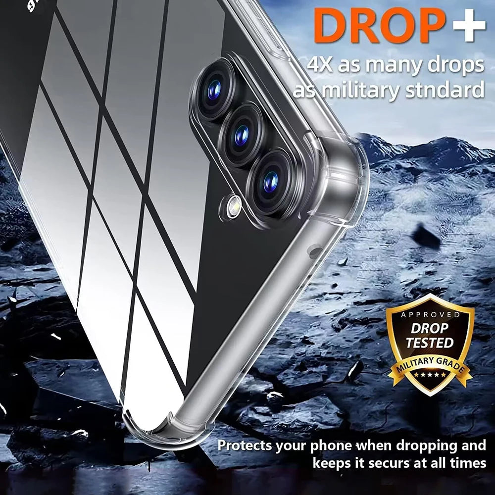 Transparent Silicone Soft Shockproof Case For Samsung Galaxy S24 S23 FE Plus Ultra A55 A35 A25 A15 A54 A34 A24 A14 Back Cover