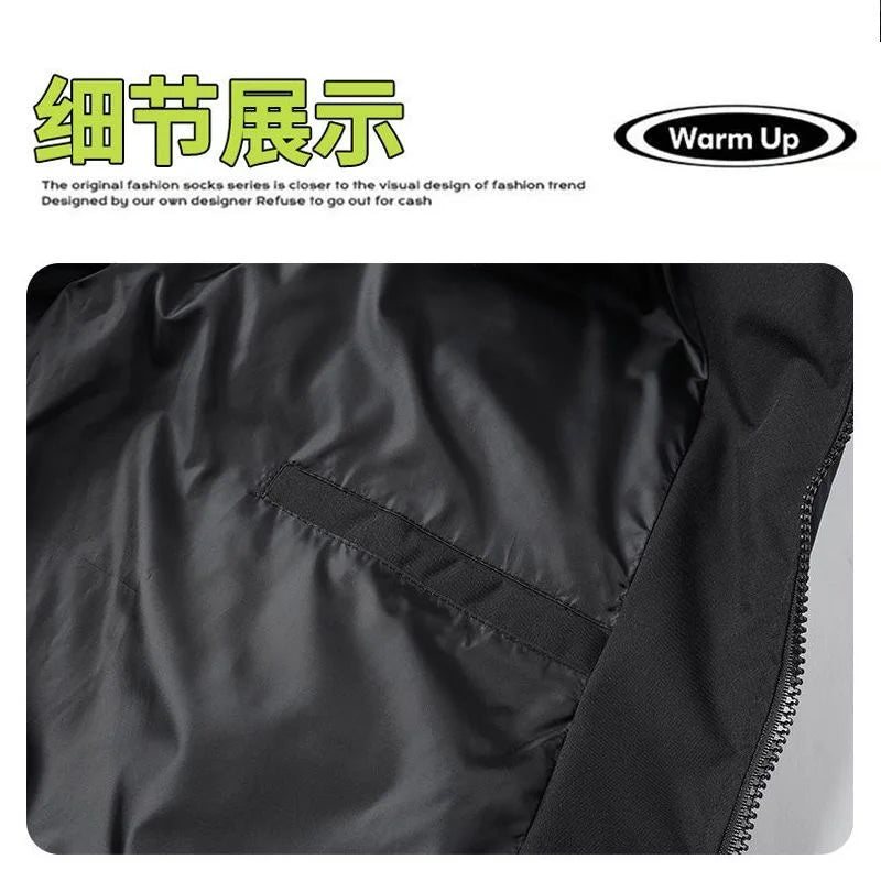 2024 new winter jacket men's standing collar warm cotton clothing street fashion casual jacket men's parka coat camping essentia