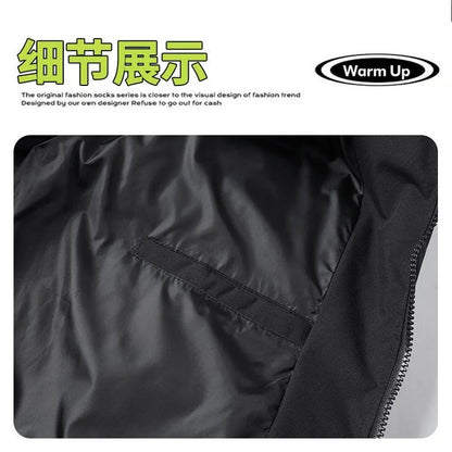 2024 new winter jacket men's standing collar warm cotton clothing street fashion casual jacket men's parka coat camping essentia