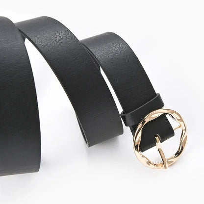 Women's Personalized Leopard Patterned Snake Patterned Belt with Gold Buckle for High-end Fashion and Fashionable Wear