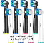 4/8PCS Replacement Brush Heads for Oral B Electric Toothbrushes Floss Cross Action 3D Pro White Precision Standard Daily Clean