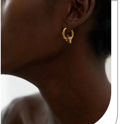 Yhpup Star Moon Heart Pendant Drop Hoop Huggie Earrings 18k Gold Plated Trendy Waterproof Stainless Steel Fashion Charm Jewelry
