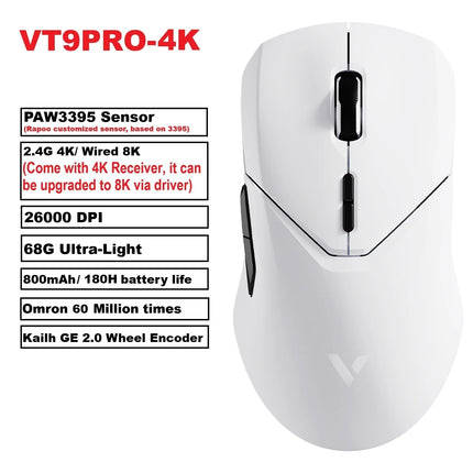 Rapoo VT9PRO PAW3398 Wireless Gaming Mouse 26000DPI 68g Lightweight Wired Wireless Mouse 160H Super Long Battery Life