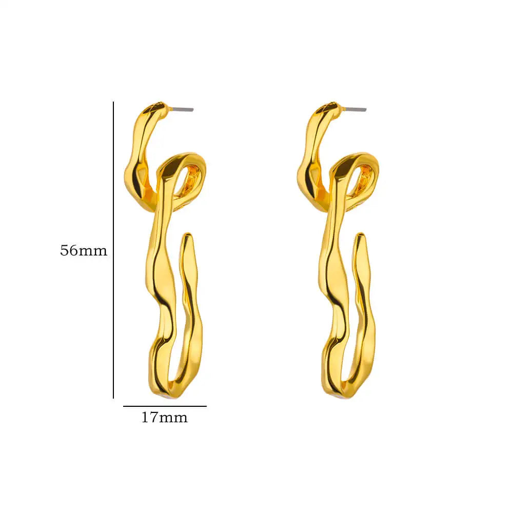 Stainless Steel Earring for Women Heart Zircon Gold Color Hoop Earrings Vintage Waterproof Ear Piercing Jewelry Accessories Gift