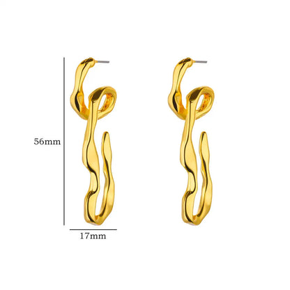 Stainless Steel Earring for Women Heart Zircon Gold Color Hoop Earrings Vintage Waterproof Ear Piercing Jewelry Accessories Gift