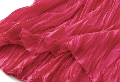 UCXQ Simple Luxury Multi Solid Colors Pleated Skirt For Women's Large Hem Folds A-line Skirts Female 2024 Spring Autumn 23A7004