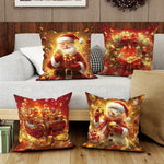 Christmas decoration pillowcase Santa Claus carriage Snowman garland pattern suitable for home room sofa cushion cover