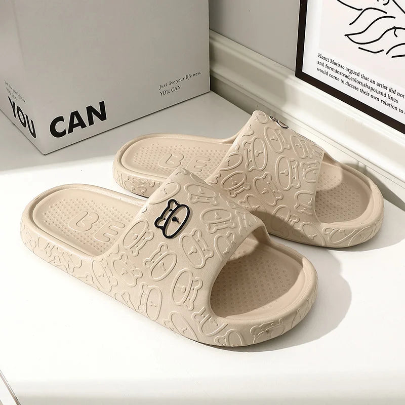 Casual Men Slippers Indoor Bathroom Odor Prevention Summer Beach Cool Slip Resistant High-quality Women Flat Heel Silders Shoes