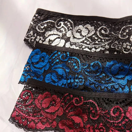 Transparent Lace Romantic Floral Thong Soft & Seductive Open Crotch Women's Underwear Sexy G-string Comfortable Female Lingerie