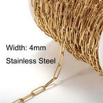 1meter Stainless Steel Necklace Chain for Jewelry Making DIY 1:3 NK Rolo Cable Link Curb Chains Thick Chain Bracelet Accessories