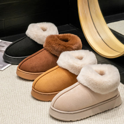 2025 High Quality of  Women's Fashion Snow Boots Fluffy Plush Faux Fur Soft Slippers Winter Indoor Comfortable Home men's Shoes