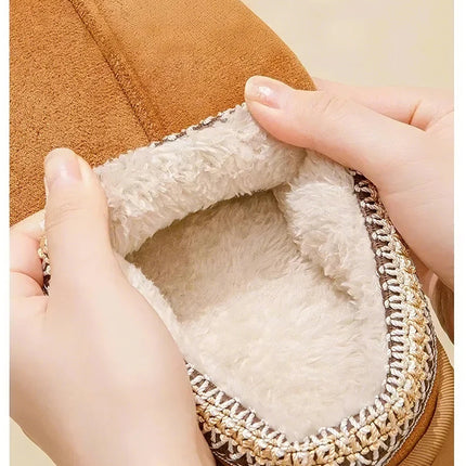 Winter Bohemian Style Indoor Fluffy Slippers with Anti-Slip and Warm Design for Comfortable Feet