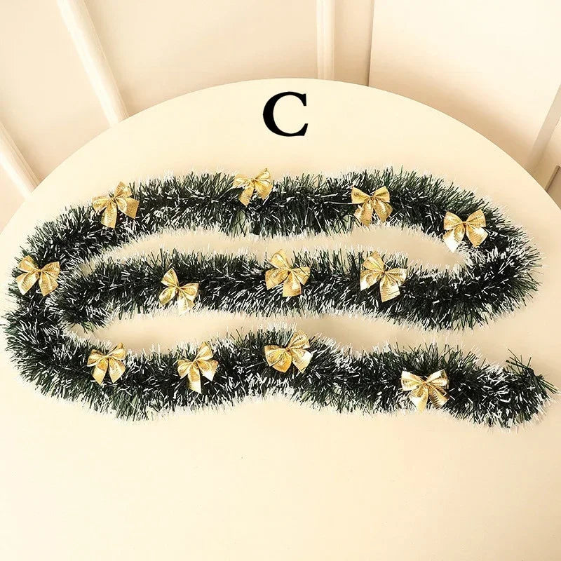 2M Christmas Eve Decoration Bar Tops Ribbon Garland Christmas Tree Kitchen Ornaments Wedding Party Christmas Decoration Prop