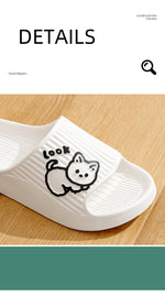 Summer Women's Slippers Fashion Indoor Soft Sole Durable And Wear-resistant Cute Cartoon Cat Bathroom Home Shoes Couple