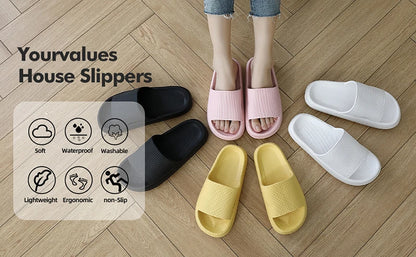 Cloud Cushion Slides Fashion Women Summer Soft Slippers Thick Platform Bathroom Home Men Indoor Non-slip Anti-slip Female