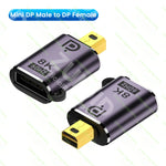 Mini DP to Displayport 1.4 Adapter Converter 8K@60Hz Bi-Directional DP to Mini DP Male to Female Cable Extender for MacBook Pro