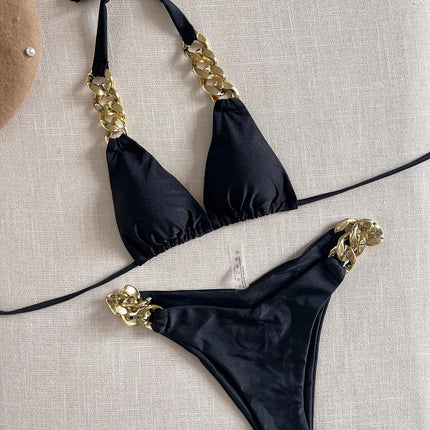 RUOTONGSEPT New Sexy Bikini 2023 Triangle Bathing Suit for Women Brazilian  Bikini Set 2-piece Halter Swimwear Push Up Swimsuit