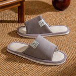 Slippers for Men，Non-Slip Soft-Soled Indoor House Slippers for Spring&Summer, All-Season Linen Home Comfortable Slippers