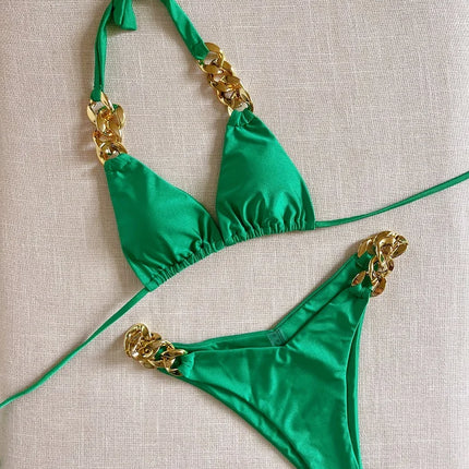 RUOTONGSEPT New Sexy Bikini 2023 Triangle Bathing Suit for Women Brazilian  Bikini Set 2-piece Halter Swimwear Push Up Swimsuit