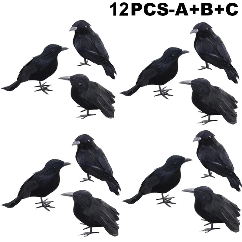 Simulation Black Crow Halloween Black Crow Props Simulation Fake Bird Ghost Festival Halloween Decoration Scary Toys