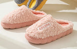 Eyriphy New Fashion Cotton Slippers For Women Winter Warm House Shoes Curly Faux Cotton Bedroom Slides Non-Slips Comfort Slipper