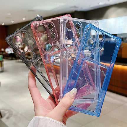 Phone Case For Samsung Galaxy S21 FE S22 S23FE S24 Plus Ultra - Clear Transparent Wallet Card Holder Silicone Protective Cover
