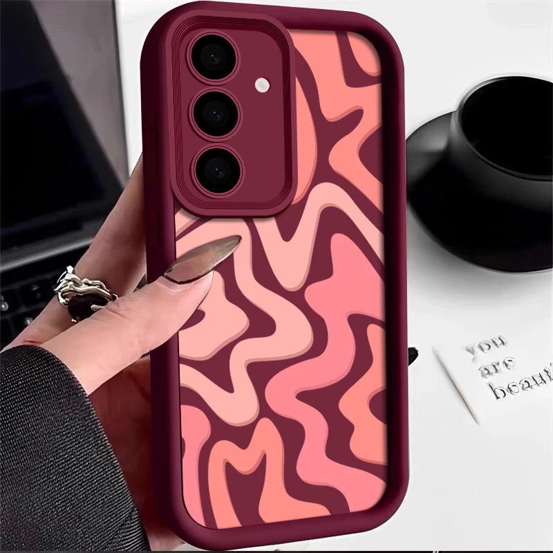 Striped Pattern Phone Case For Samsung Galaxy A17 A56 A16 A36 A55 A54 A15 A25 A35 5G S25 Edge S24 S23 S22 Ultra S24 FE TPU Cover