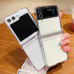 Clear Phone Case For Samsung Galaxy Z Flip 6 5 4 3 5G Shockproof Folding Transparent Hard Cover For Samsung Z Flip5 Flip4 Flip3