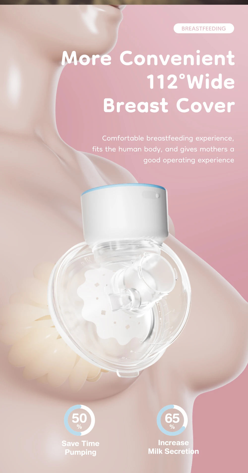 MAMIJOY Wearable Electric Breast Pumps 4 Modes 12 Levels Portable Hands Free Breast Pump Silent Comfort With 19/24mm Flange EB26