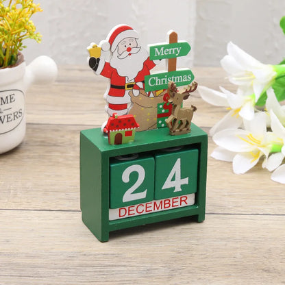 Desktop Christmas Tree Santa DIY Decoration Wooden Christmas Calendar Christmas Decoration 2024 New Year Party Gift