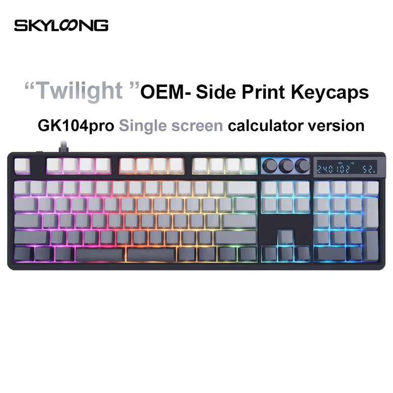 SKYLOONG GK104 Pro Full-Size 3-Mode Wireless Mechanical Keyboard with 2.0 Screen 3 Knobs Hot-Swappable Silent Switch PBT keycaps