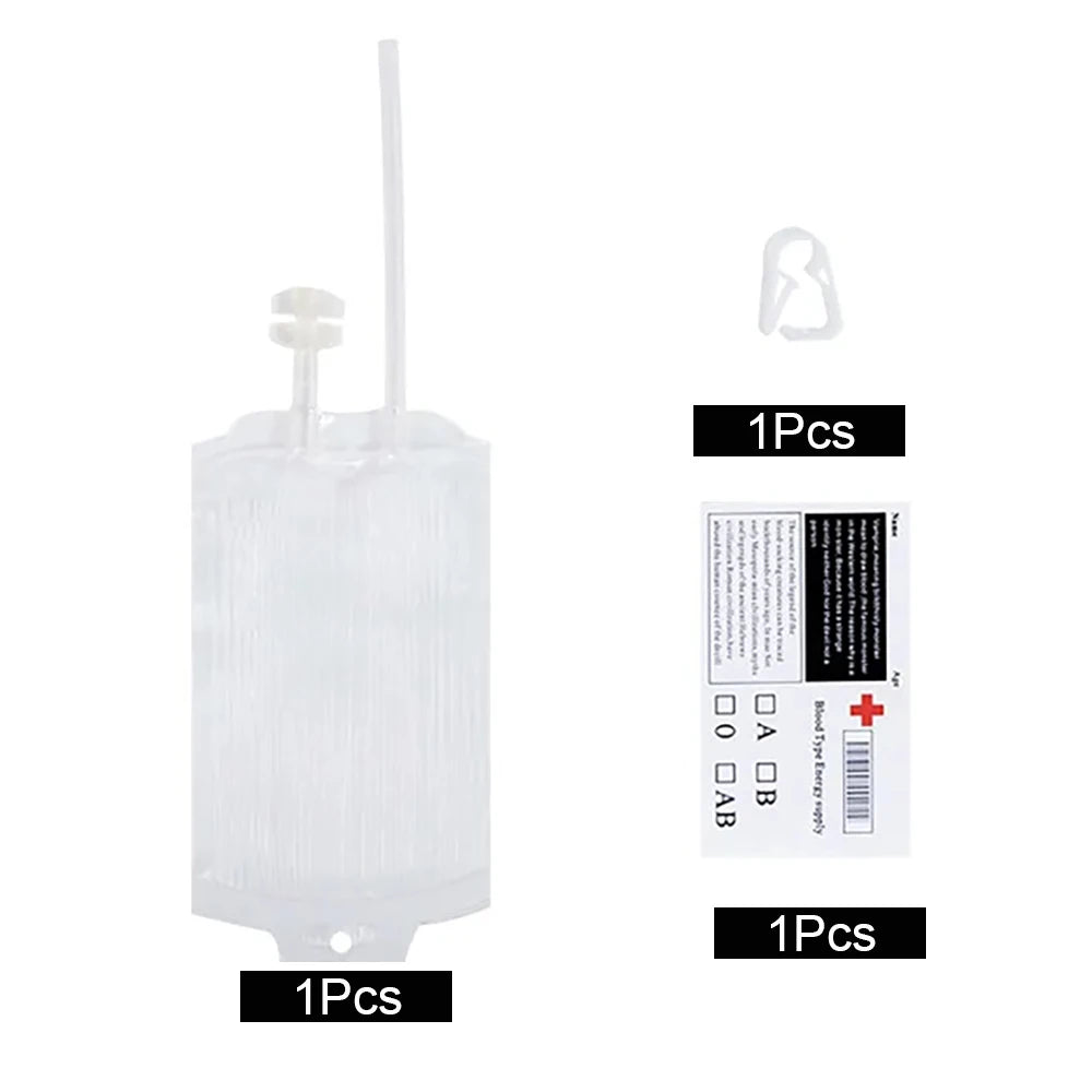 350ml Halloween Blood Bags for Drinks,Blood Bags of Vampire,Energy Drink Bags,Drinkable Blood Bags,Halloween Scary Props