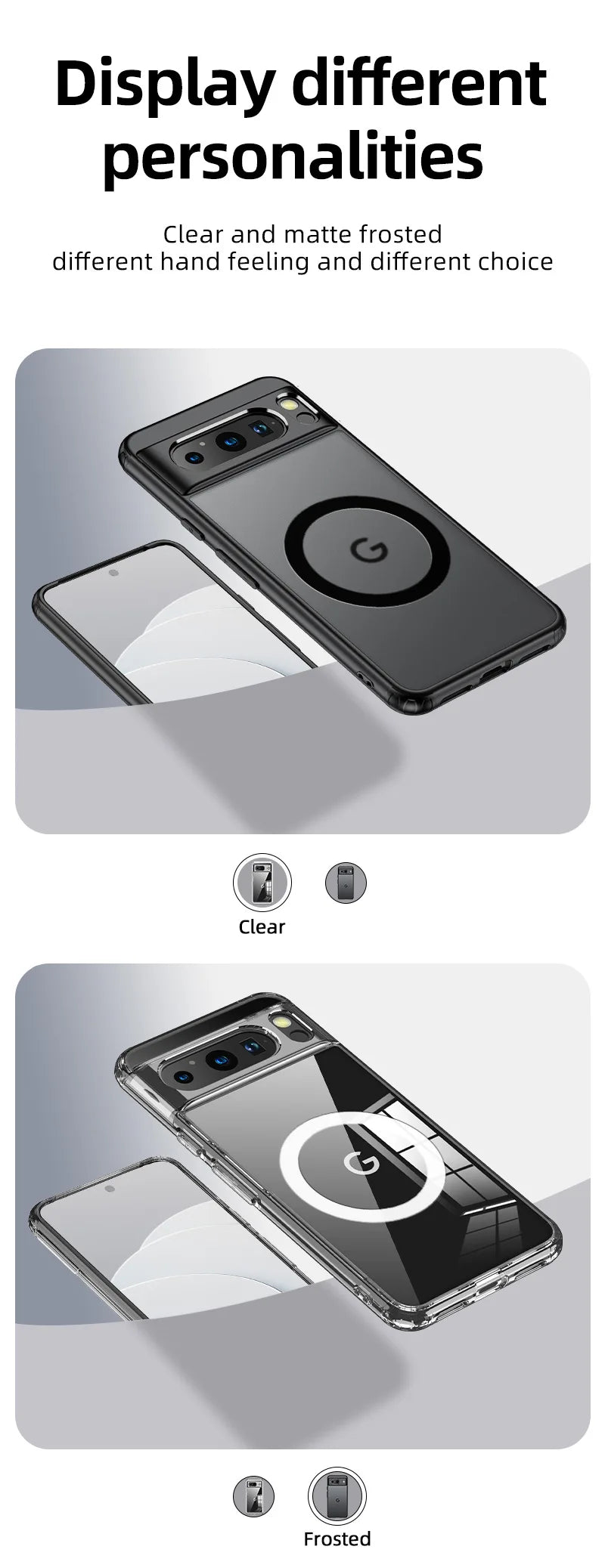 2025 Fashion Magnetic Case For Google Pixel 9 Pro 8 8A 7 10 Dull Polish Wireless Charger Cover Anti-knock Cases For Pixel 9A 7A