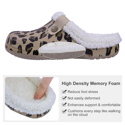 Comwarm Indoor Women Fuzzy Clogs Slippers Garden Shoes Soft Waterproof EVA Plush Slippers Men Fur Clogs Couple Winter House Shoe
