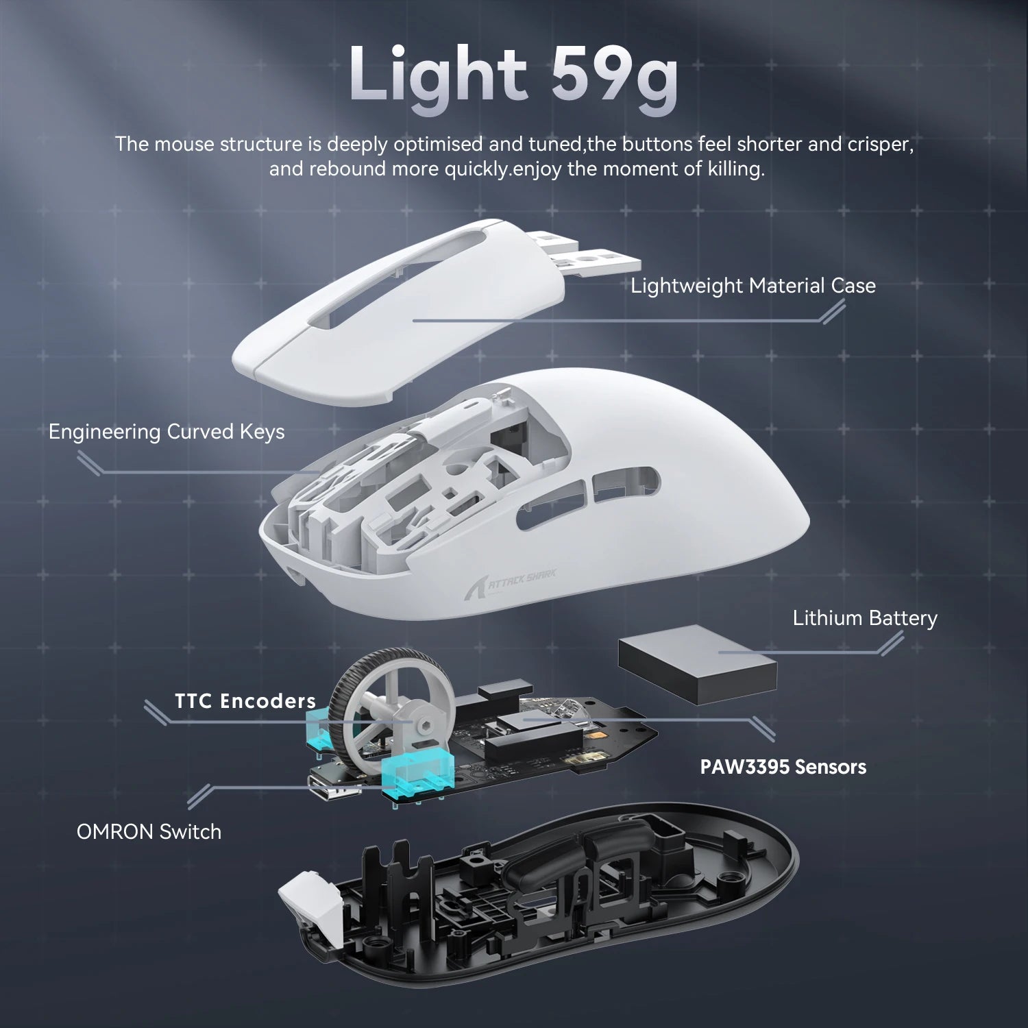 Attack Shark X3orX3Pro  PixArt 1K/4K lightweight，3-mode macro wireless gaming mouse,26K DPI PAW3395,suitable for laptop/Win/Mac