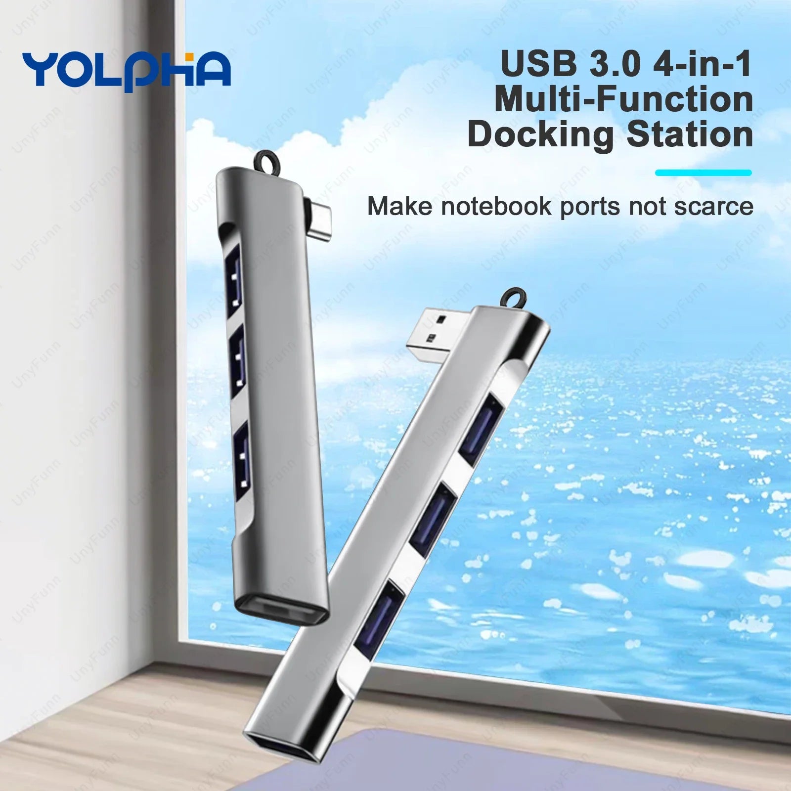 4 Ports Hi-Speed HUBs High Speed 4 Port USB 3.0 Multi HUB Splitter Expansion For Desktop PC Laptop Adapter