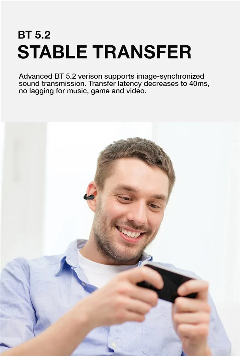 Earring Wireless Earbuds Bluetooth 5.3 Earphone Open Ear Headphones Air Conduction for Sport Running Painless Wearing Headset