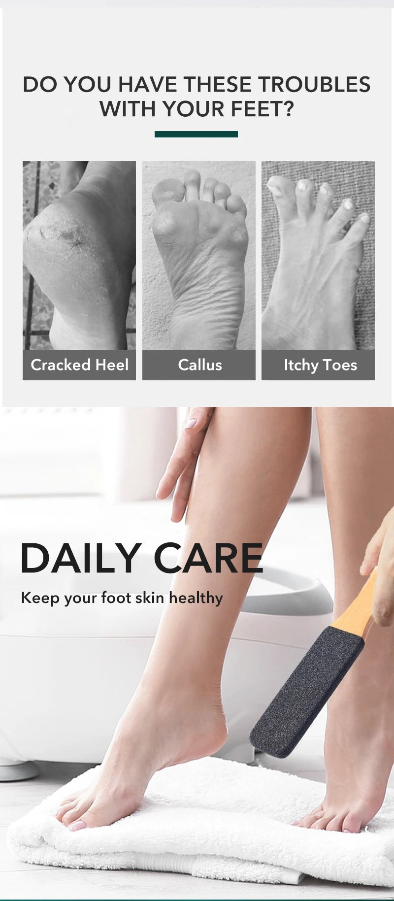 1PCS Professional Pedicure Rasp Tool for Dead Skin Crack Heels Beech Wood Foot File Rasp Callus Remover Foot Scrubber